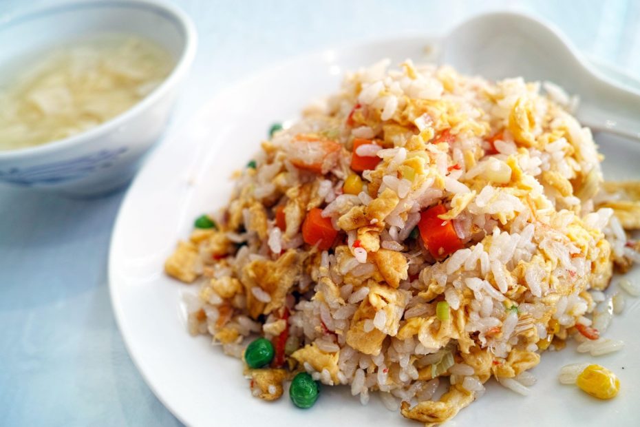 Plate of fried rice.